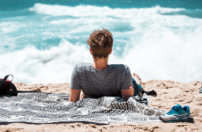 Resting on beach